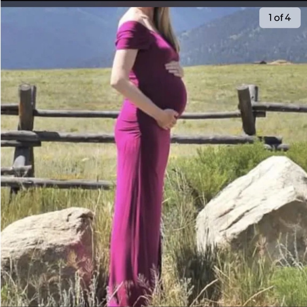 Black Cherry Magenta Maternity Maxi Dress S